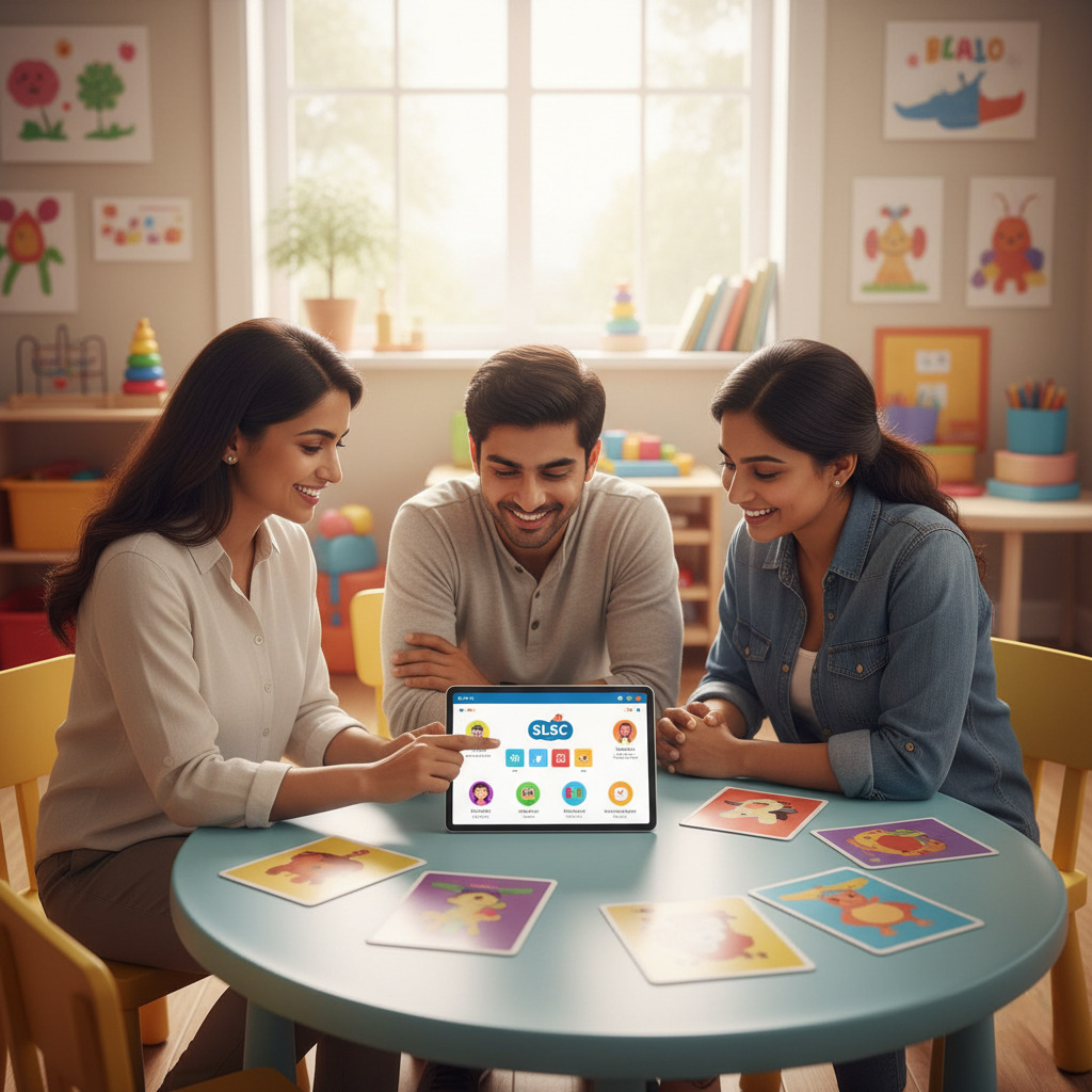 Teachers collaborating with SLSC resources